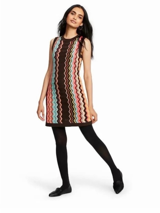 Missoni Dresses & Skirts - Missoni x Target Brown Mini Dress with Multicolor Zigzag Stripes